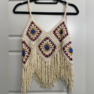 Super fun FRINGE top🤎